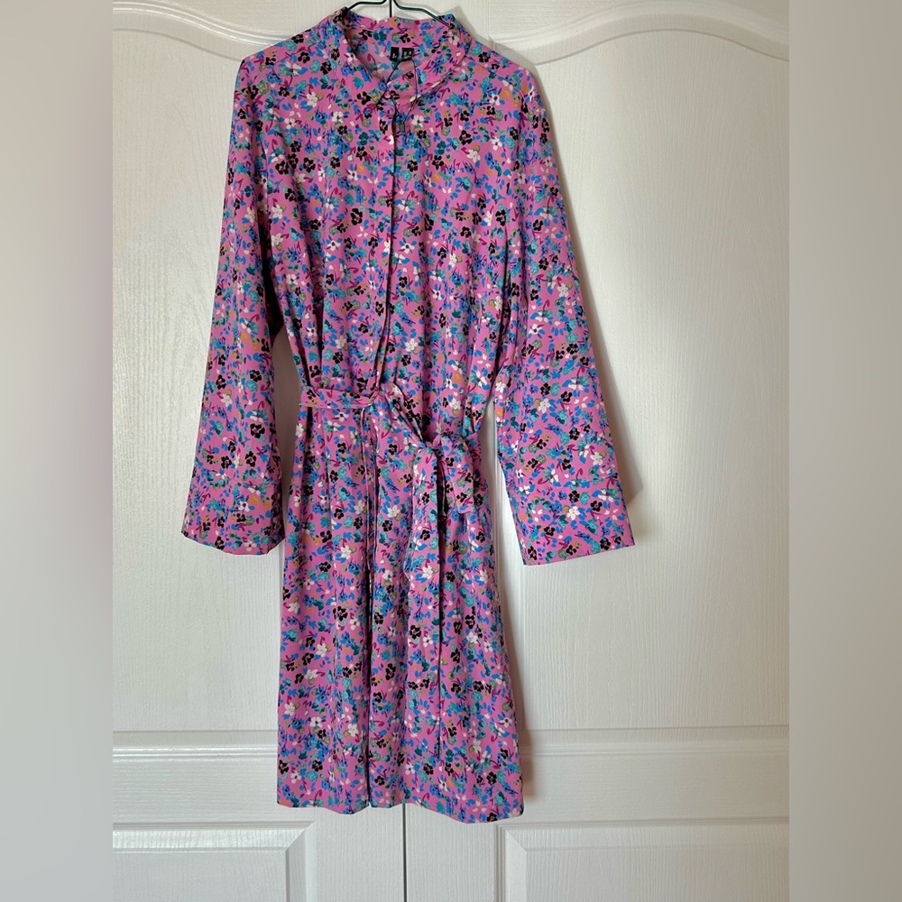 Vero Moda Floral Pink Long-Sleeve Dress Size 16